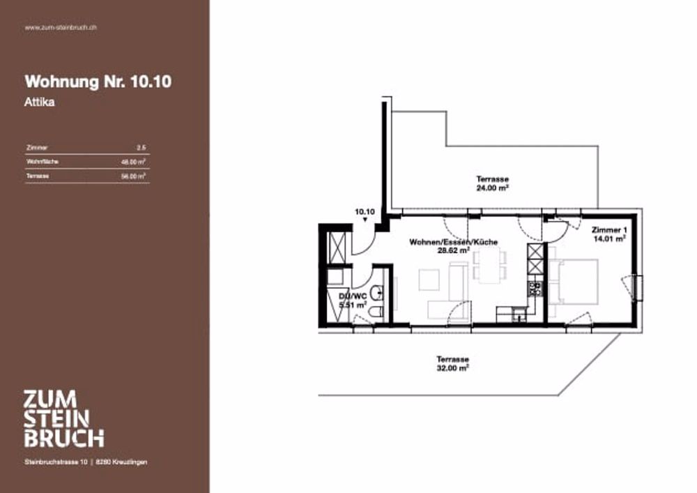 Charmante 2.5 Zimmer-Neubau-Attikawohnung - Bild 5
