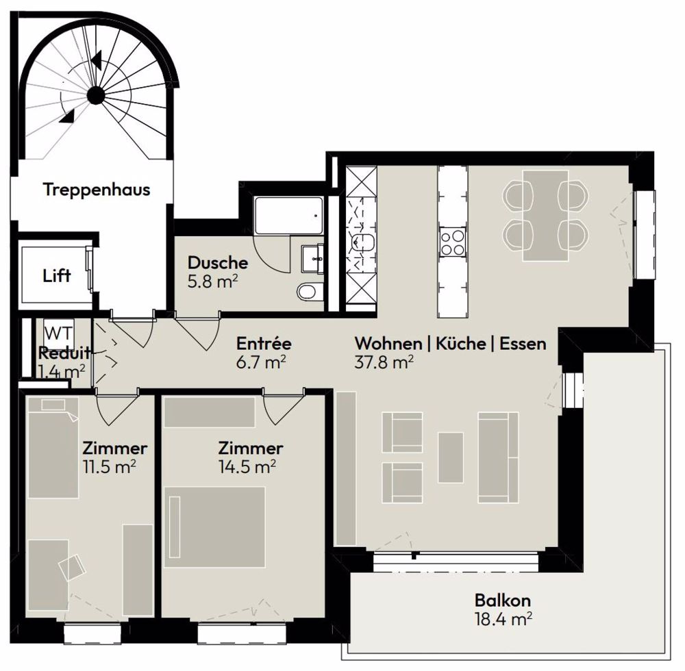 Erstvermietung im Wesemlin-Quartier - Lichtdurchflutete Wohnung mit Eckbalkon und Abendsonne - Bild 10
