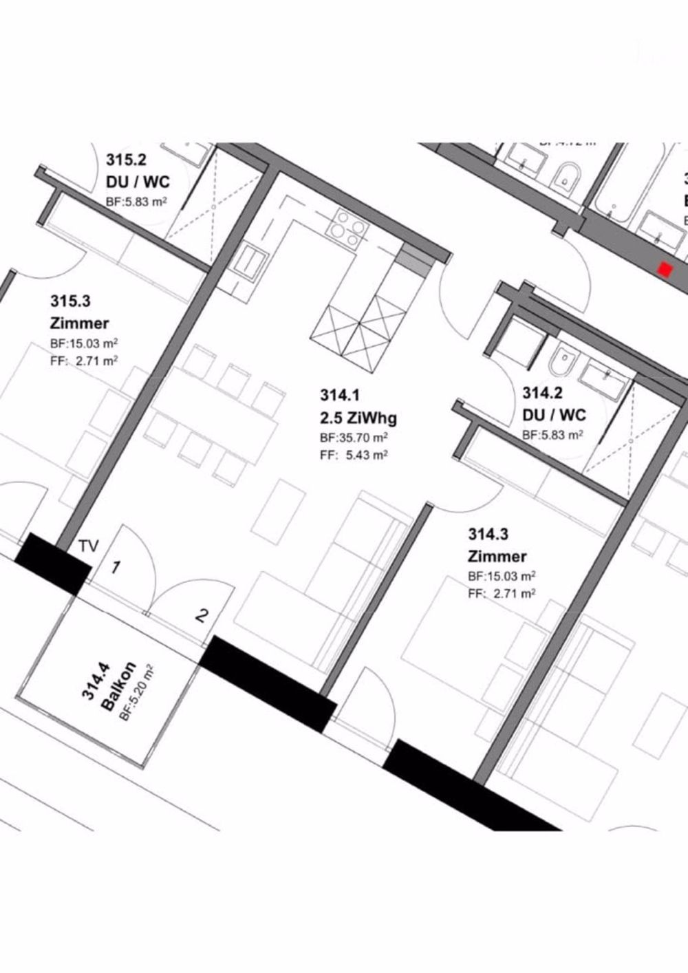Moderne 3.5-Zimmer-Wohnung mit Balkon in Rapperswil SG - Bild 4