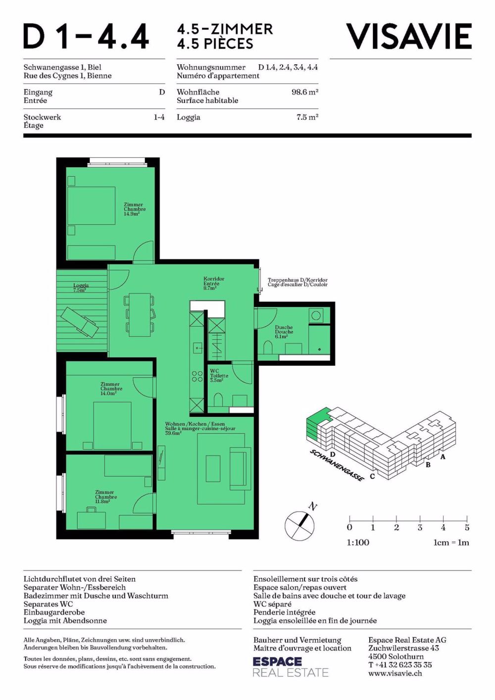 Erstvermietung – 4.5-Zimmerwohnung – Neubauprojekt VISAVIE - Bild 11