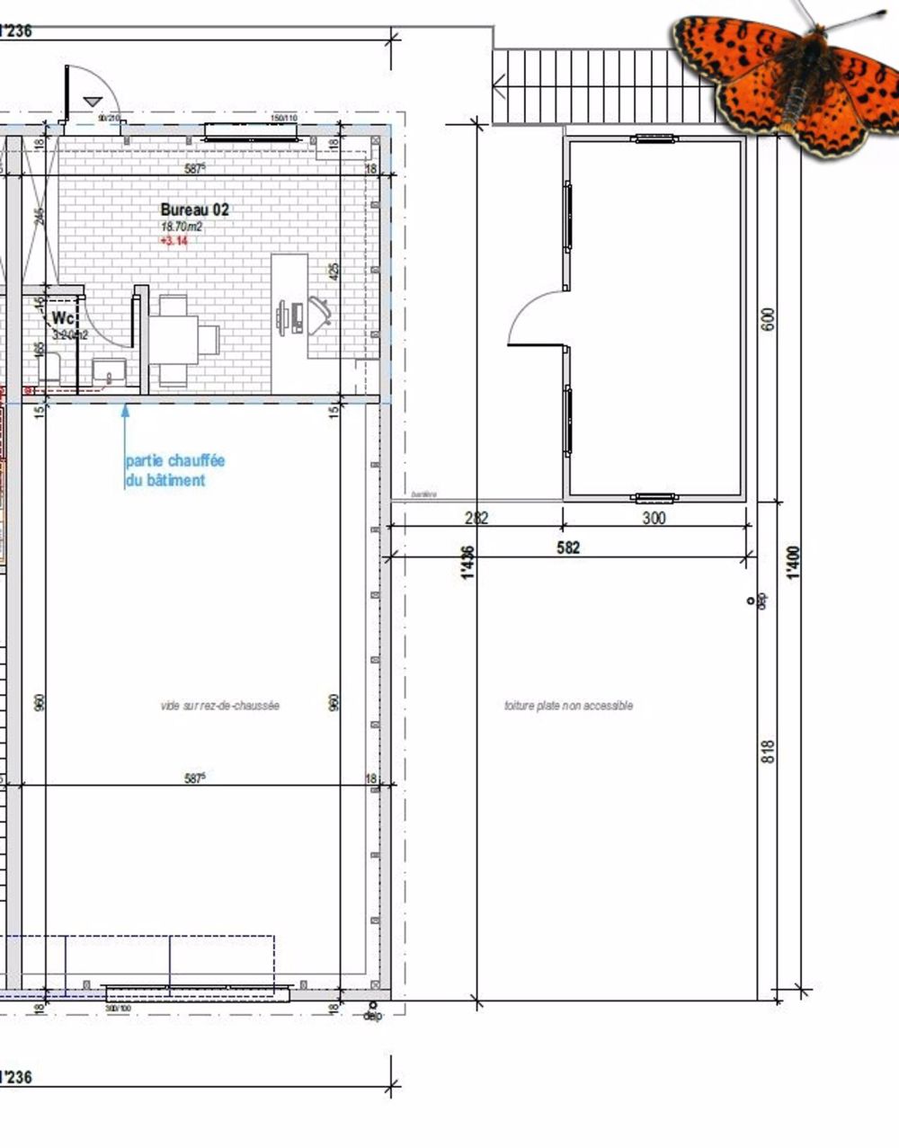 Dépôt avec bureau - Plan 1er
