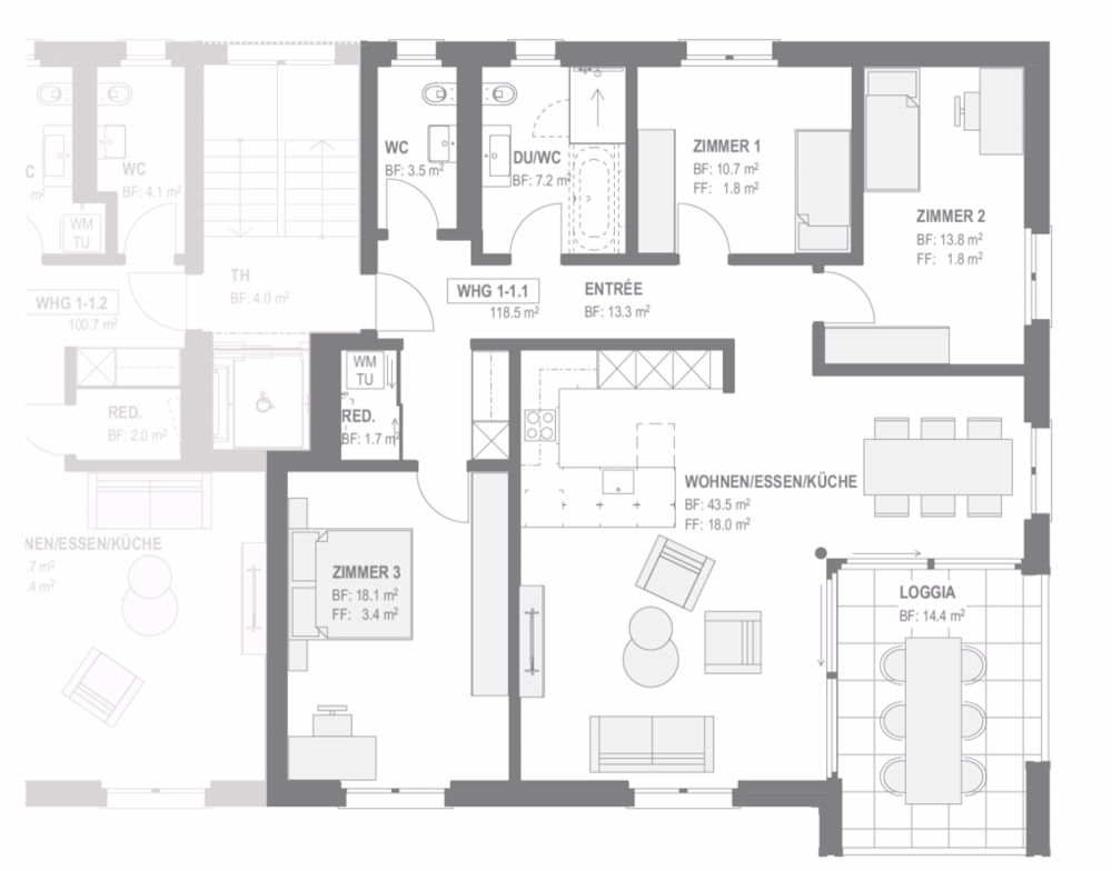 4.5-Zimmer-Wohnung im 1. Obergeschoss, Whg 1-1.1 - Bild 6