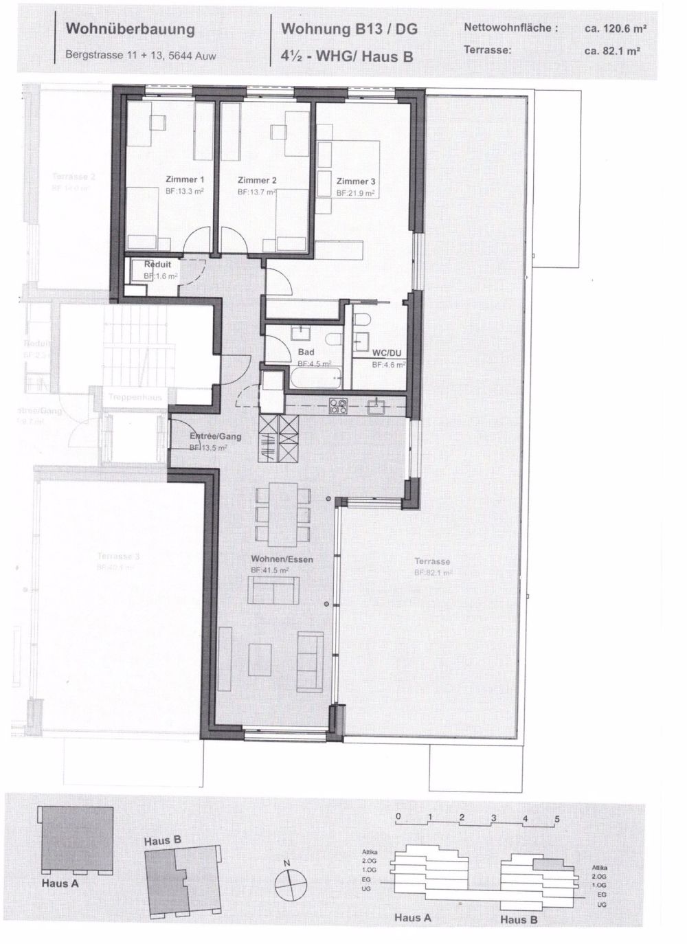 Moderne 4.5-Zimmer-Attikawohnung mit grosser Terrasse in Auw - Bild 4
