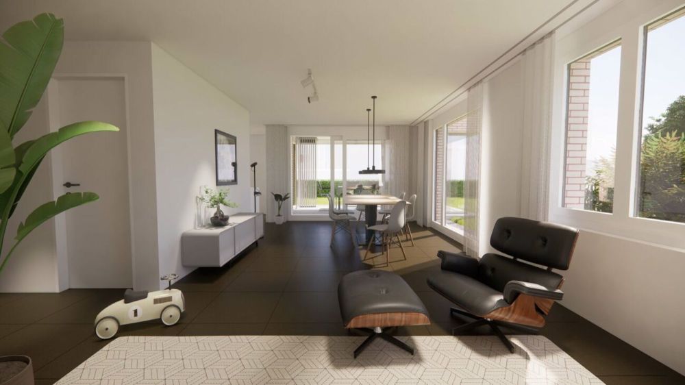 Erstbezug in Reinach - 4.5 Zimmerwohnung im 1. OG - Visualisierung Wohnzimmer