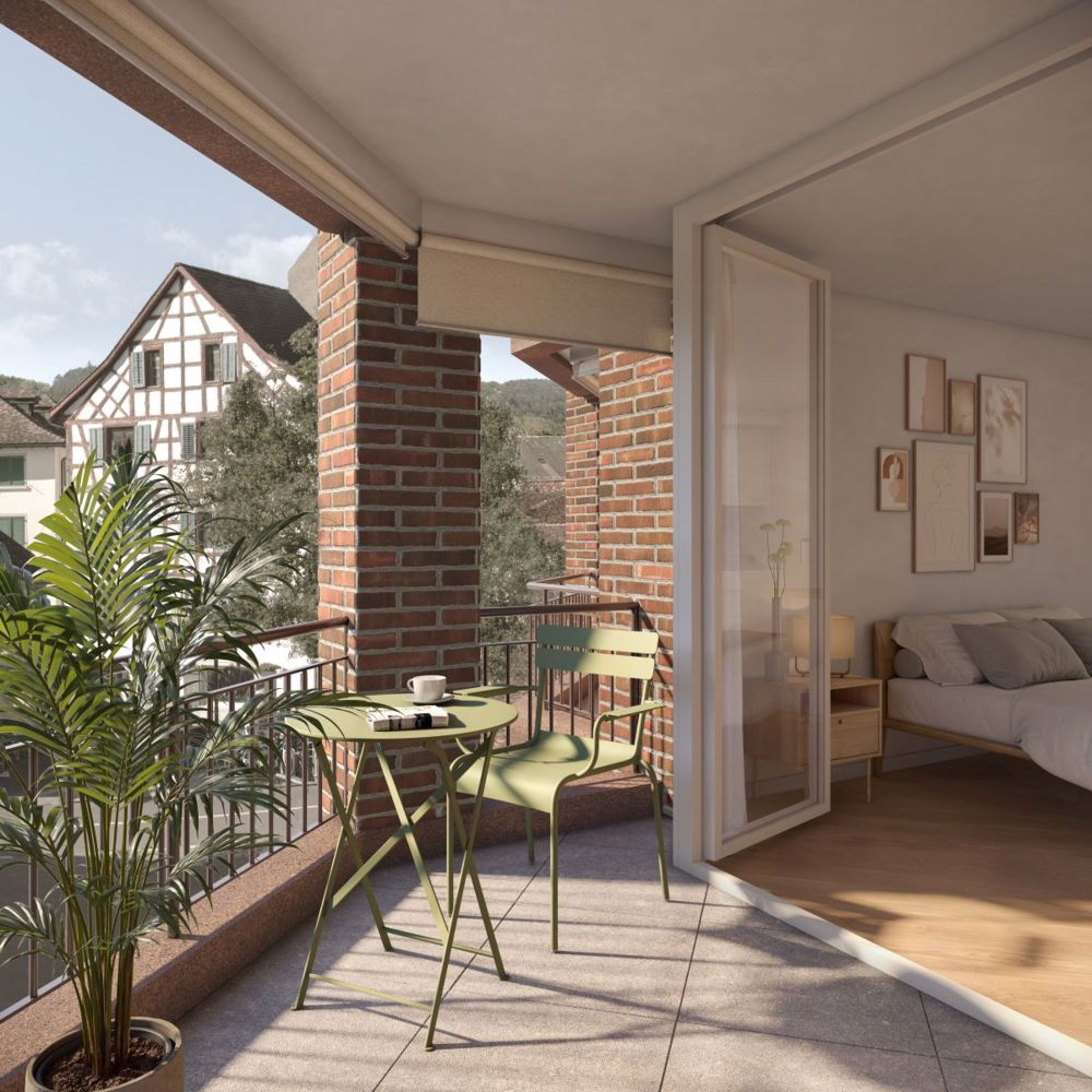 Mit Concierge, Fitness und Pool - Neu im Herzen von Stein am Rhein - Balkon