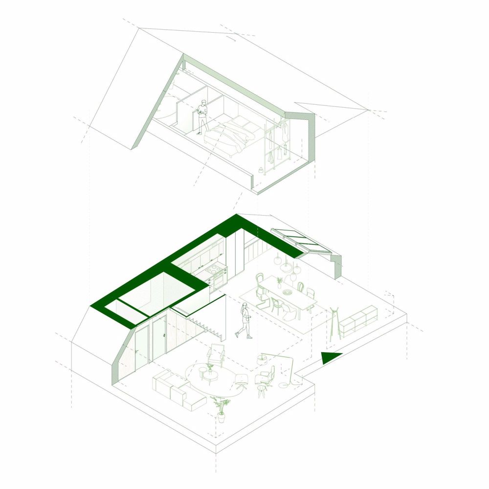 Exklusive Wohnungen in der St. Galler Innenstadt - Erstbezug nach Sanierung - 3D-Ansicht Maisonette