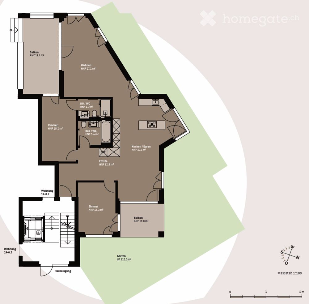 Neue 114,7 m² 3.5-Zimmer-Whg mit 141,4 m² Aussenbereich (Gart.+Terr.) - Bild 4