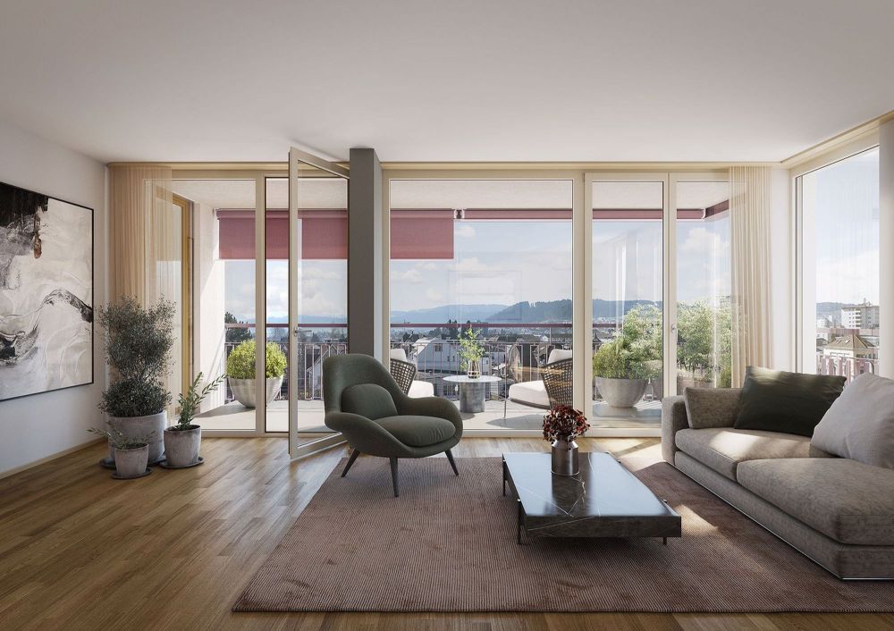 Erstbezug: 2.5-Zi. Wohnungen in Wil mit Loggia - Beispiel Aussicht