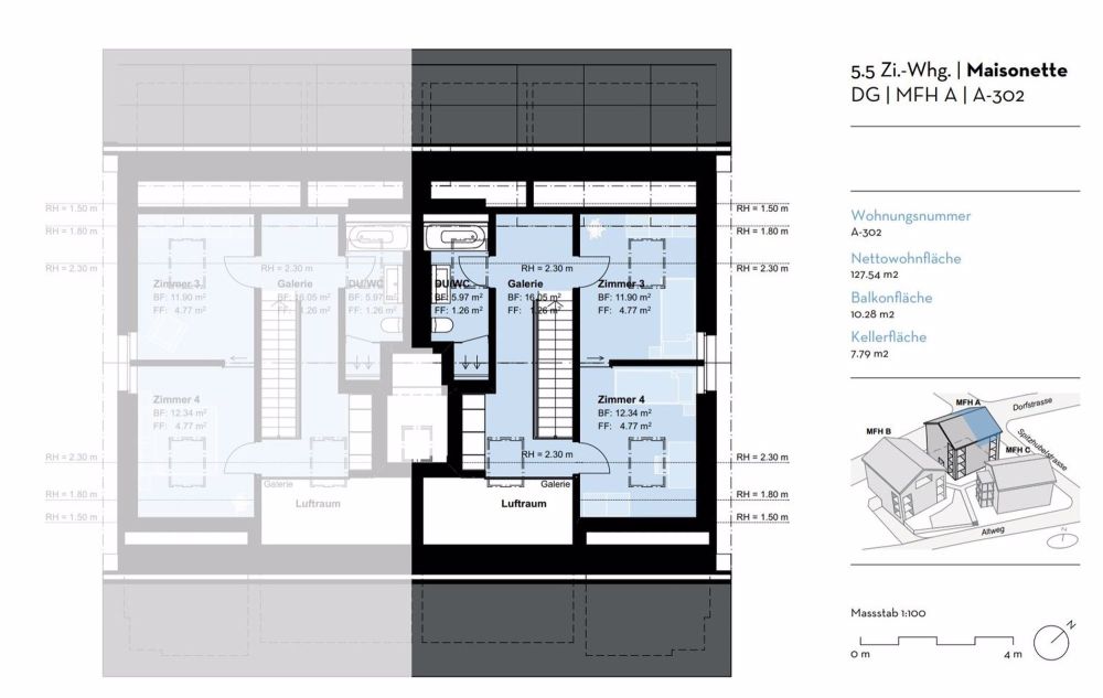 Maisonette-Dach-Wohnung mit Galerie im Erstbezug - Grundriss_A-302 (2)