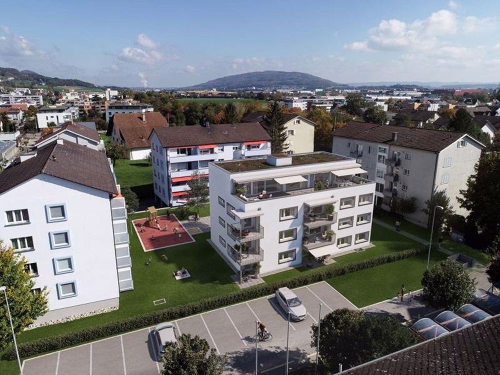 Traumwohnung mit riesiger Dachterrasse mit Abendsonne - Aussenansicht
