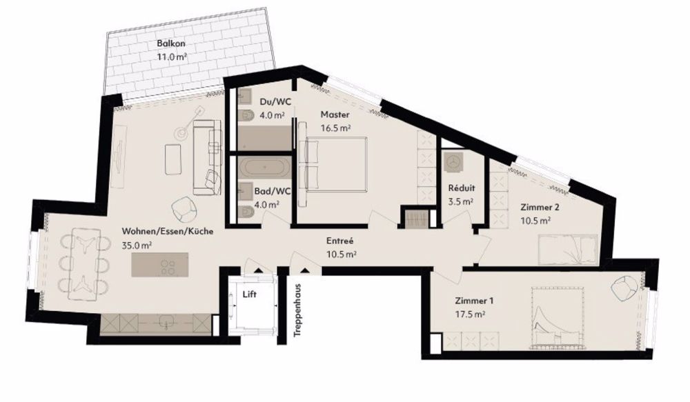 Möblierte luxuriöse 4.5Zi-Neubauwohnung in Zürich Höngg - Bild 9
