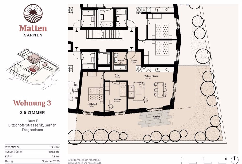 Moderne 3.5-Zimmer-Wohnung in Sarnen - Bild 5