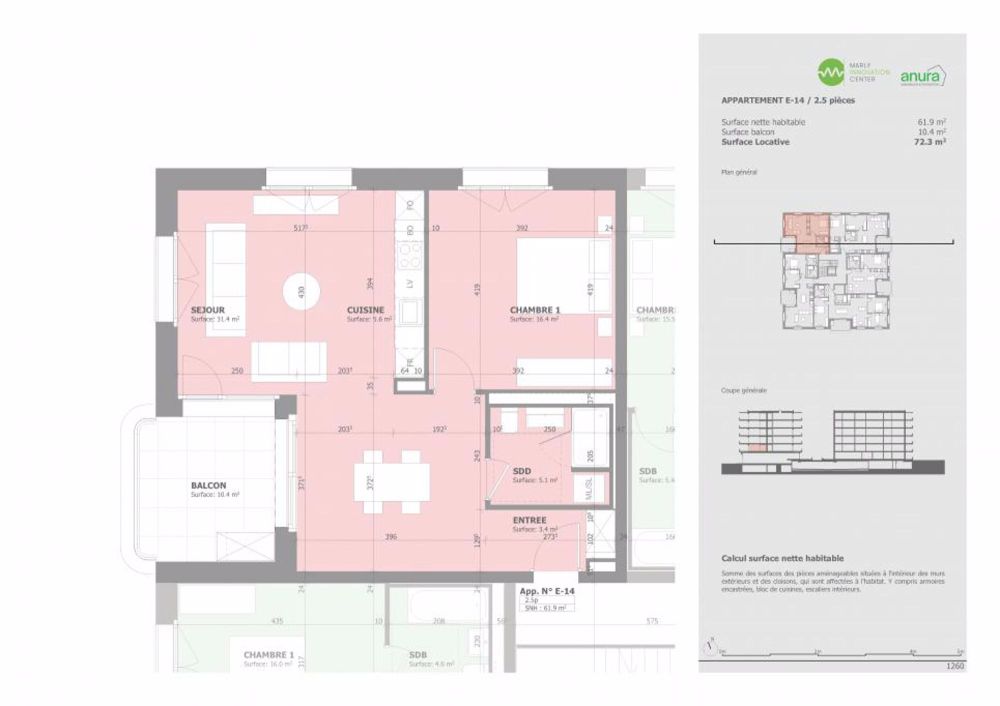 A louer à Prairie 2 - Appartement neuf et de standing de 2.5 pièces au 1er étage ! - Bild 11