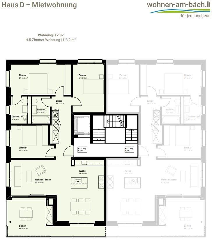 Erstvermietung - Ihre 4.5-Zimmer-Traumwohnung für die ganze Familie - Grundriss D.2.02