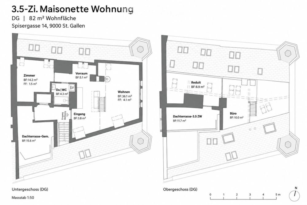 Erstbezug nach Sanierung - Einzigartige 3.5-Zi. Maisonette-Wohnung - Bild 8