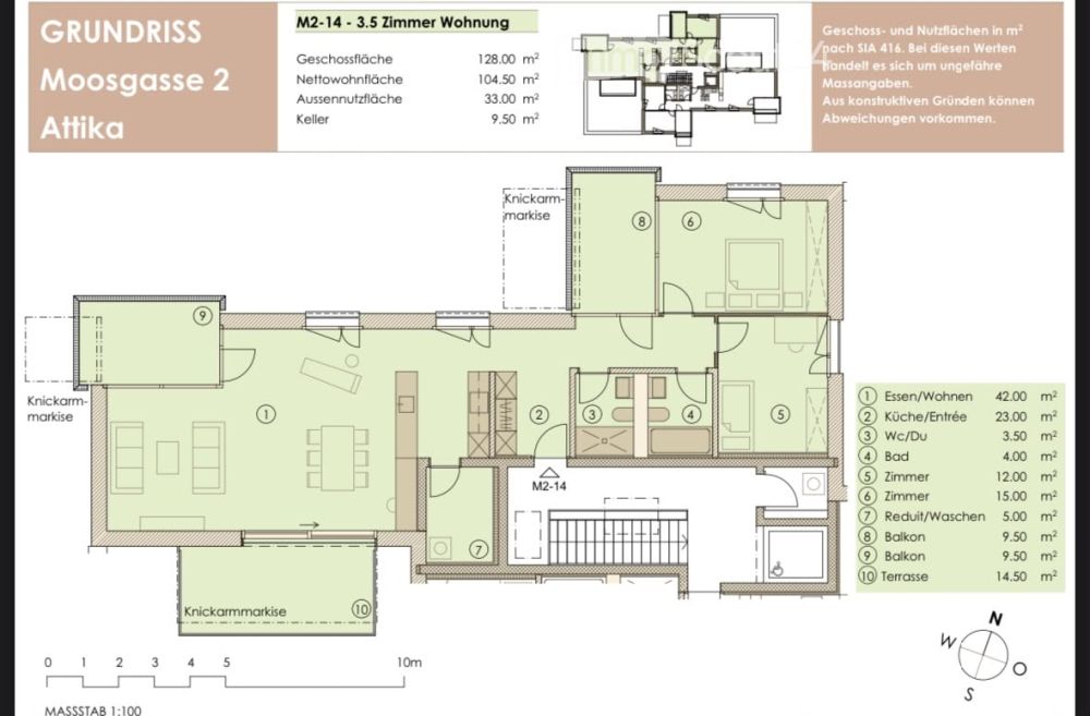 Helle 3.5-Zi.-Neubauwohnung mit grosszügigen Aussenflächen und überbreitem ESH-Parkplatz - Bild 9