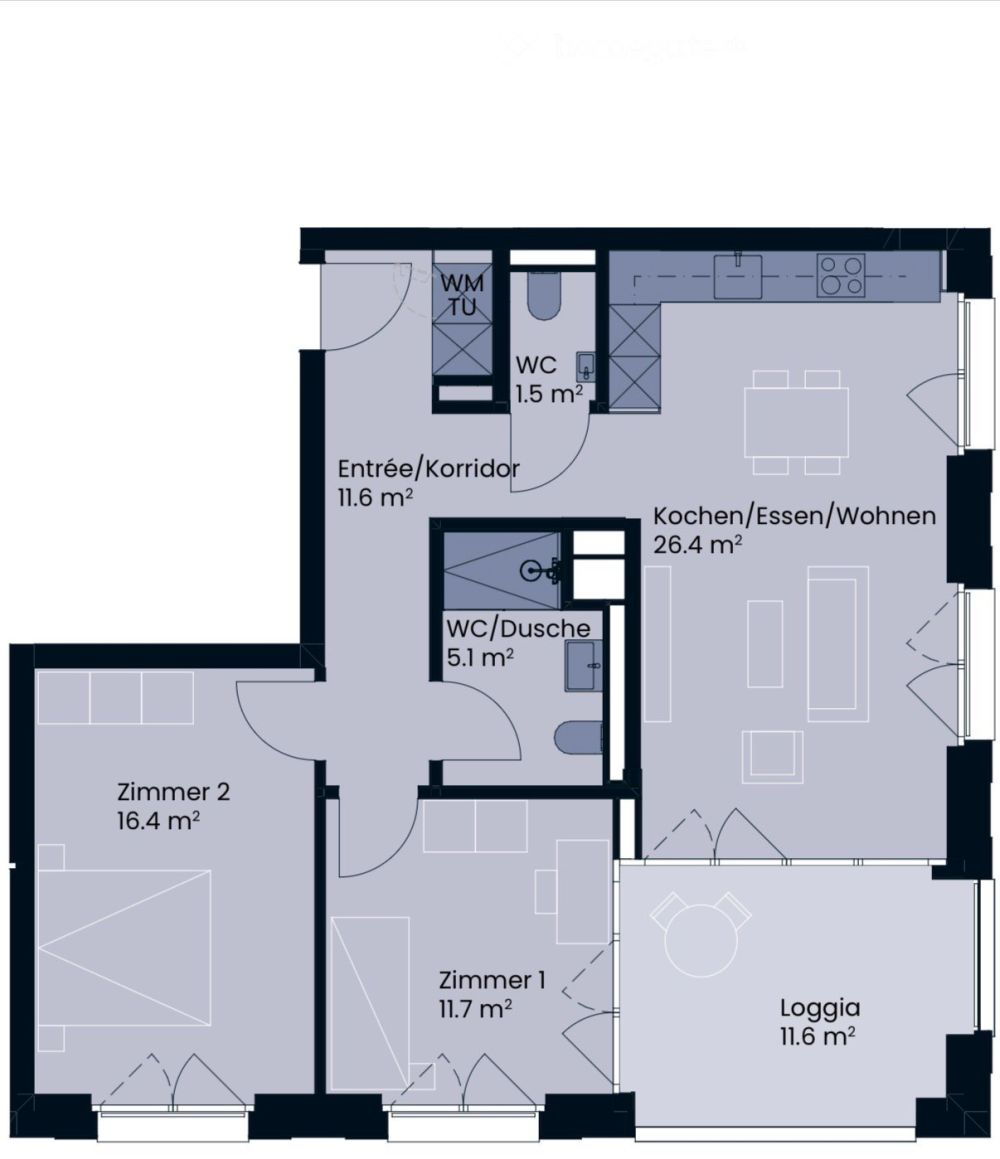 Per sofort neue 3.5 Zimmerwohnung in Au - Wädenswil zu mieten - Bild 2