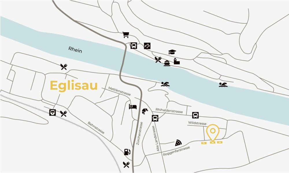 Moderne 3.5-Zimmer-Wohnung im Neubau in Eglisau - Lage