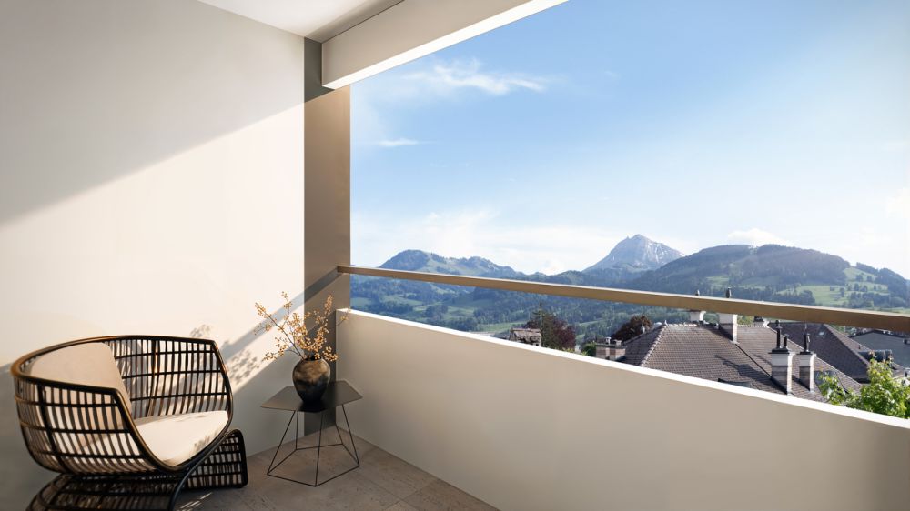 Appartement moderne de 3.5 pièces, idéalement situé à Bulle - Loggia