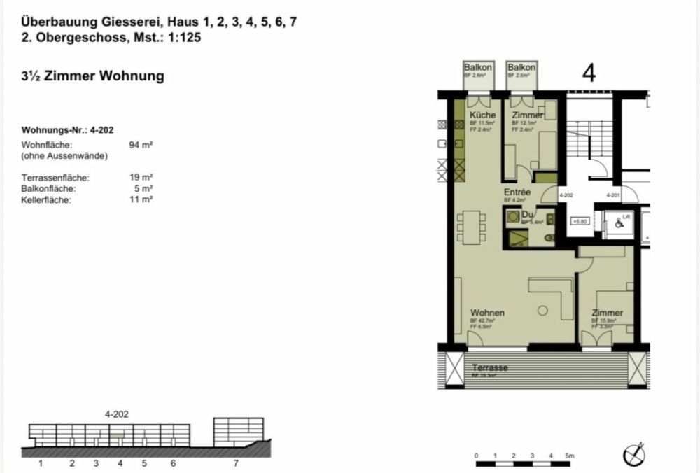 Erstvermietung! 3.5-Zimmer-Wohnung mit Terrasse direkt am Wasser inkl. Einstellplatz - Grundrissplan
