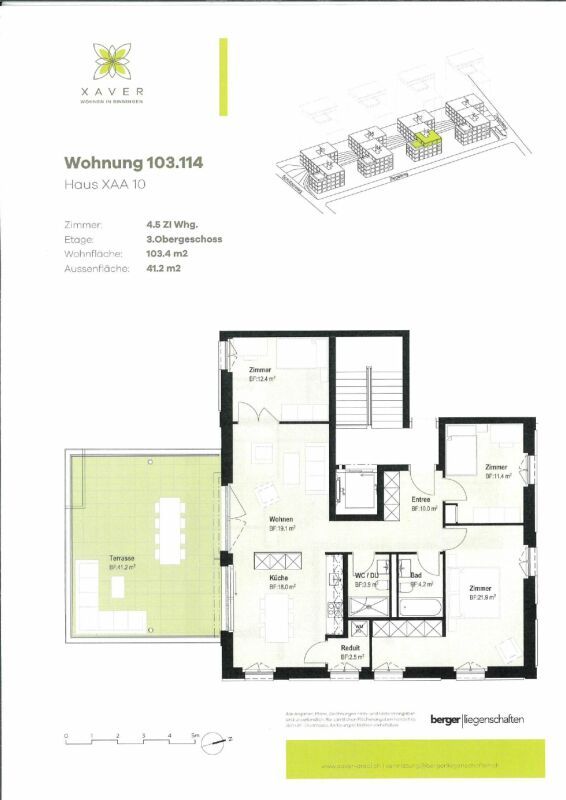 Xaver-Areal, Binningen - moderne 4 1/2-Zimmer-Wohnung mit grosser Dachterrasse - Bild 11