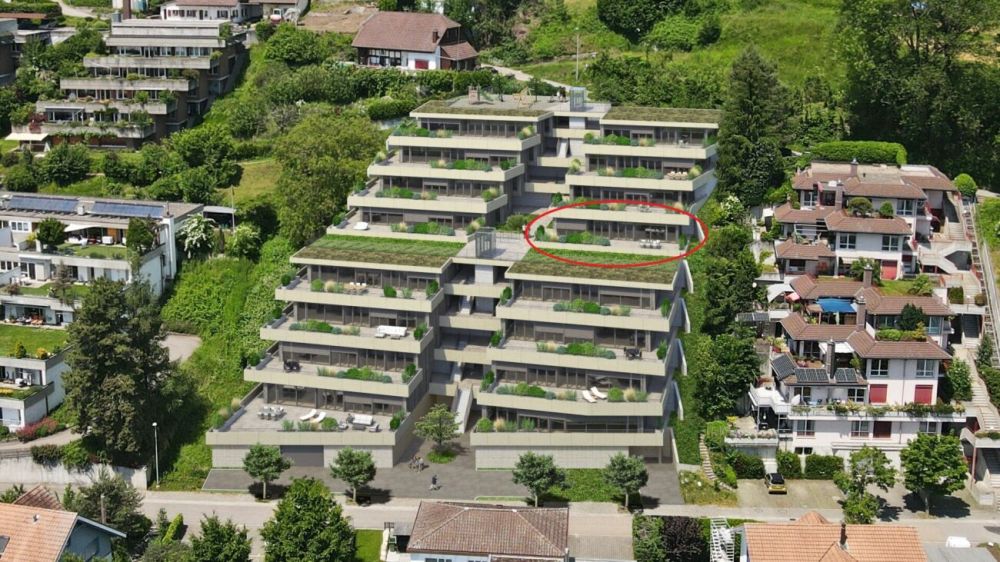 4½-Zimmer-Terrassenhaus mit Aussicht auf Alpen und Aarelandschaft - Bild 1