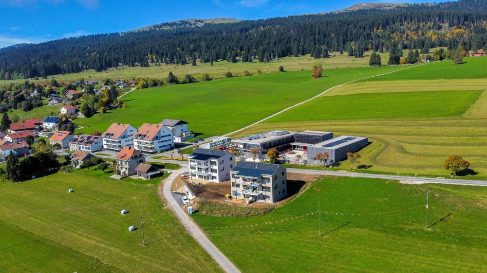 Appt neuf de 2.5 pces - Combles Splendide vue sur les Alpes et le lac - Vue aérienne