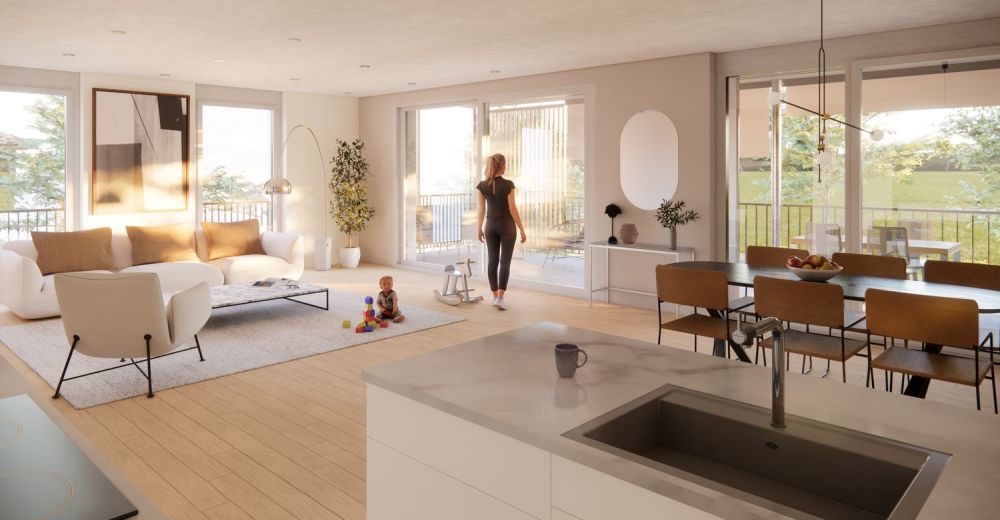 Neubau 3.5 Zi-Whg. EG  Neufeldstrasse 26 idylisch, ruhig, hell, zweckmässiger, moderner Grundriss - Bild 5