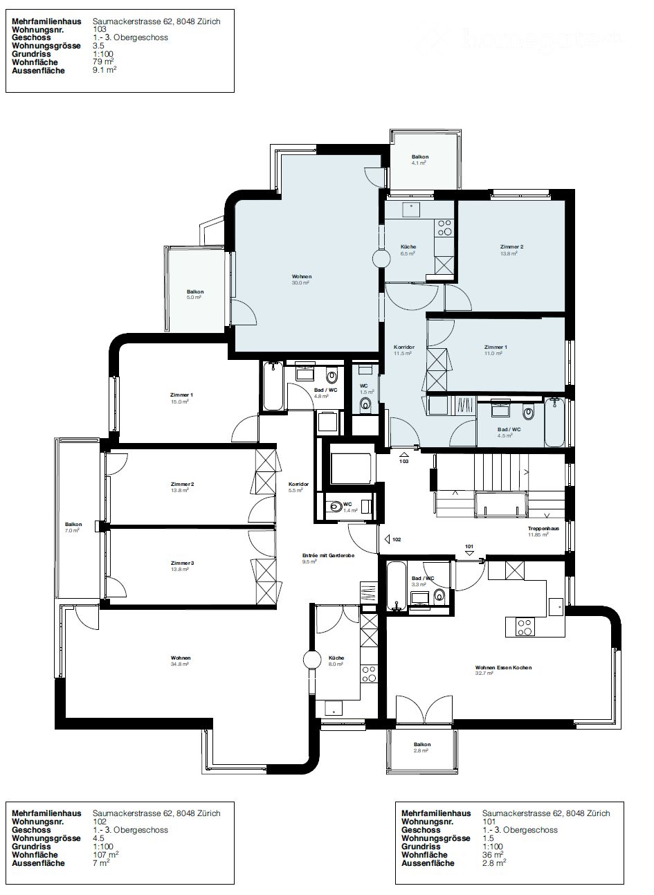 ERSTVERMIETUNG 3.5- Zimmerwohnung 1.OG, 8048 Zürich zu vermieten - Bild 3