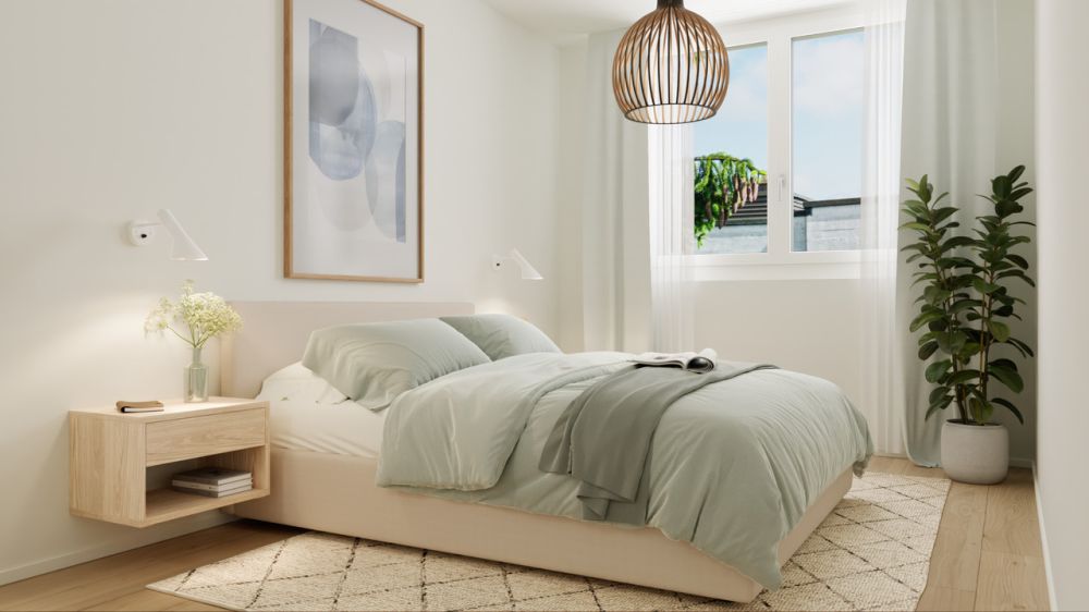 Hochwertige 3.5 Zimmerwohnung mit zwei Badezimmer und zwei Loggien - Schlafzimmer