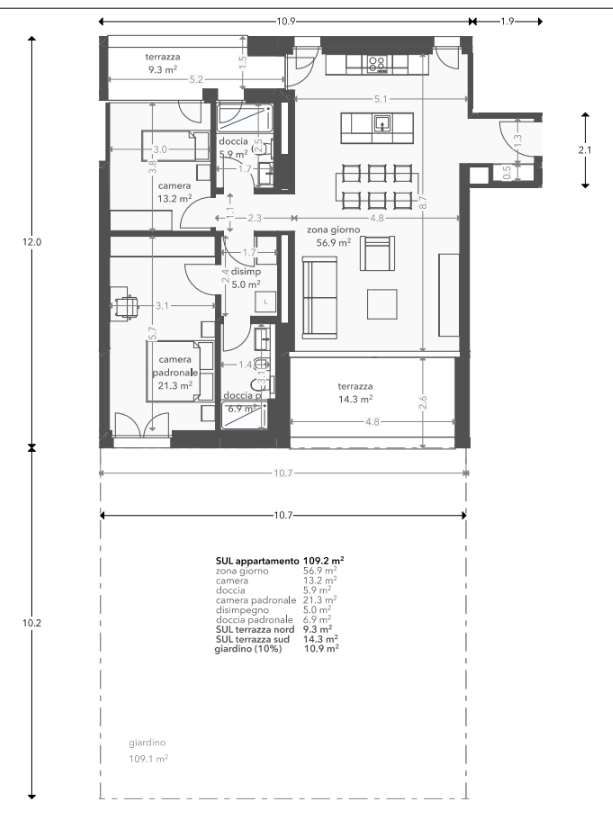 Nuovo appartamento 3.5 locali con giardino - Bild 11