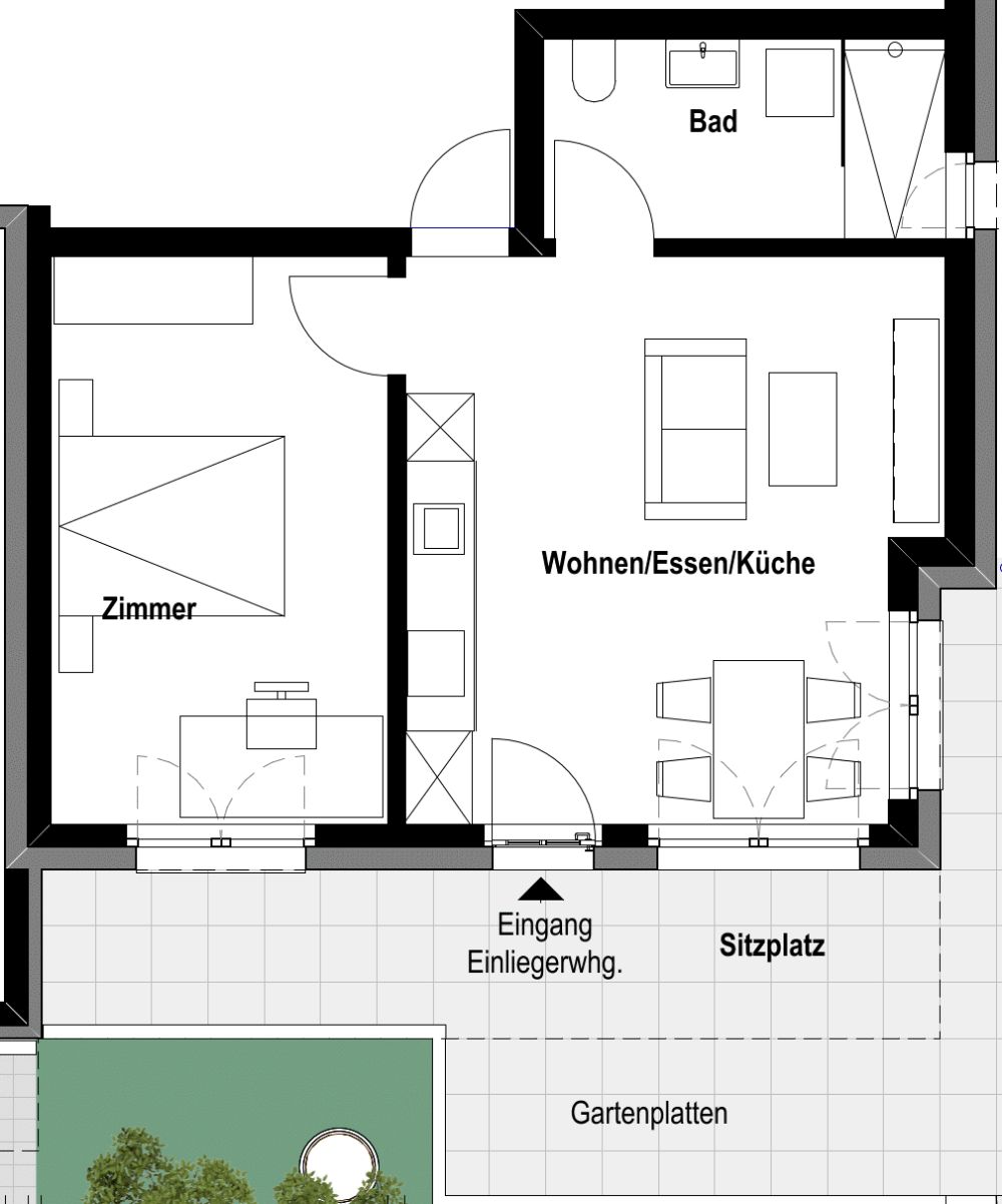 Moderne 2.5-Zimmer-Einliegerwohnung mit grossem Sitzplatz & Aussicht in Gipf-Oberfrick (Erstbezug) - Bild 2
