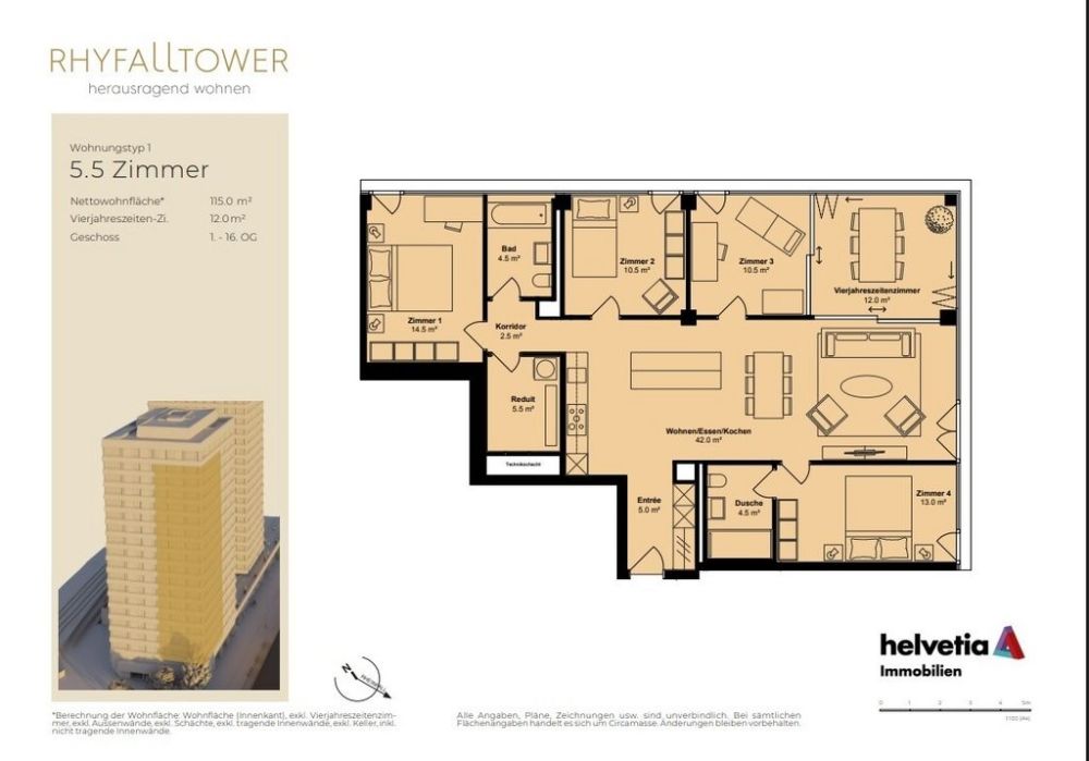Rhyfalltower - Herausragend wohnen - Grundriss