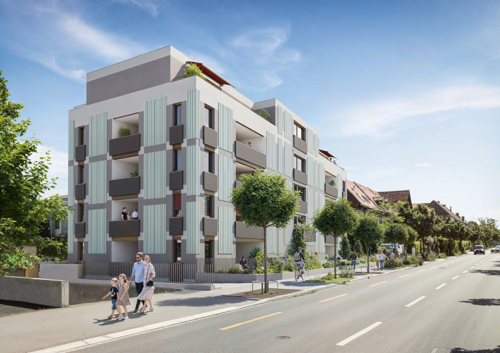 Hochwertige 3.5 Zimmerwohnung mit zwei Badezimmer und zwei Loggien - Aussenansicht Südwest