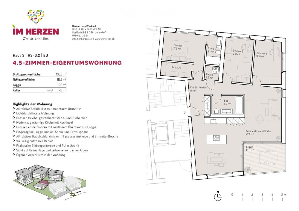 Erstbezug: Hochwertige 4.5-Zimmer-Neubauwohnung "im Herzen" mit grosszügiger Loggia in Uetendorf - Bild 10