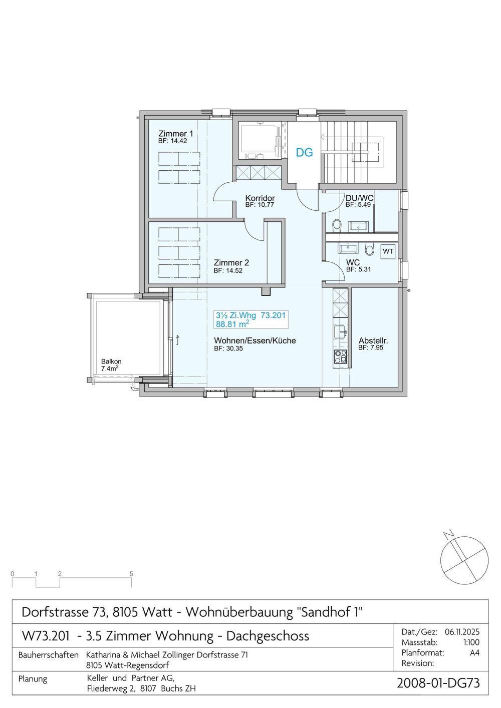 Erstvermietung: 3 1/2-Zimmerwohnungen "Sandhof" in Watt - Bild 6