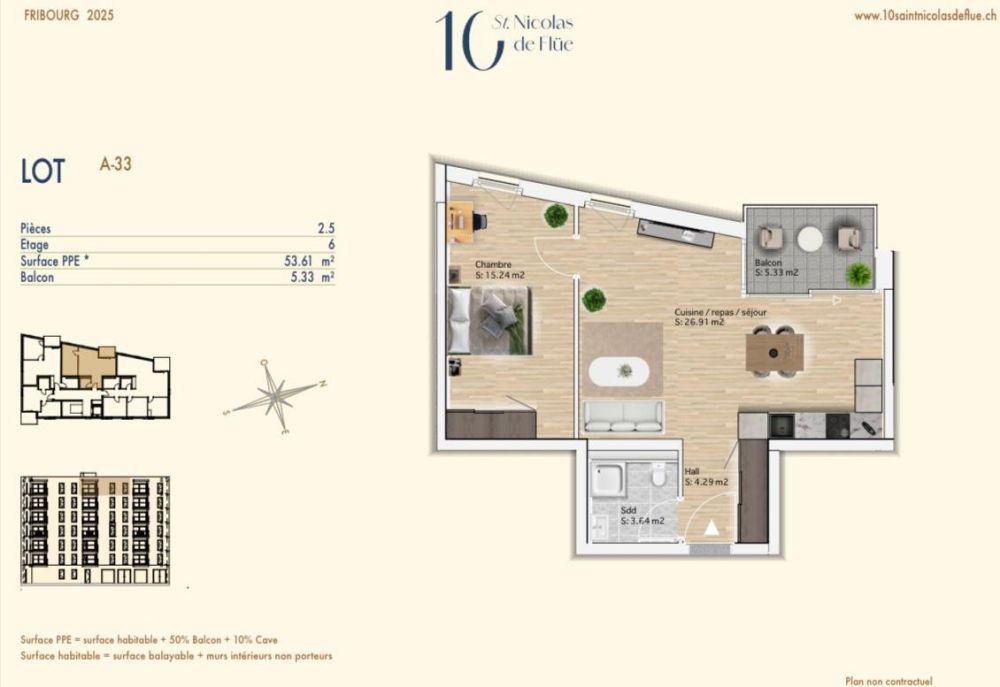 Moderne 2.5-Zimmer-Neubauwohnung mit Balkon – inkl. Parkplatz - Bild 8