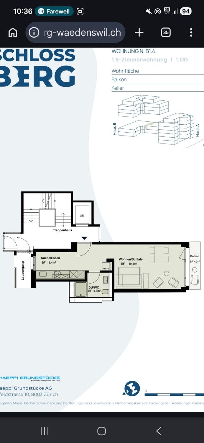 1.5 Zimmer Whg frisch total saniert - Grundriss