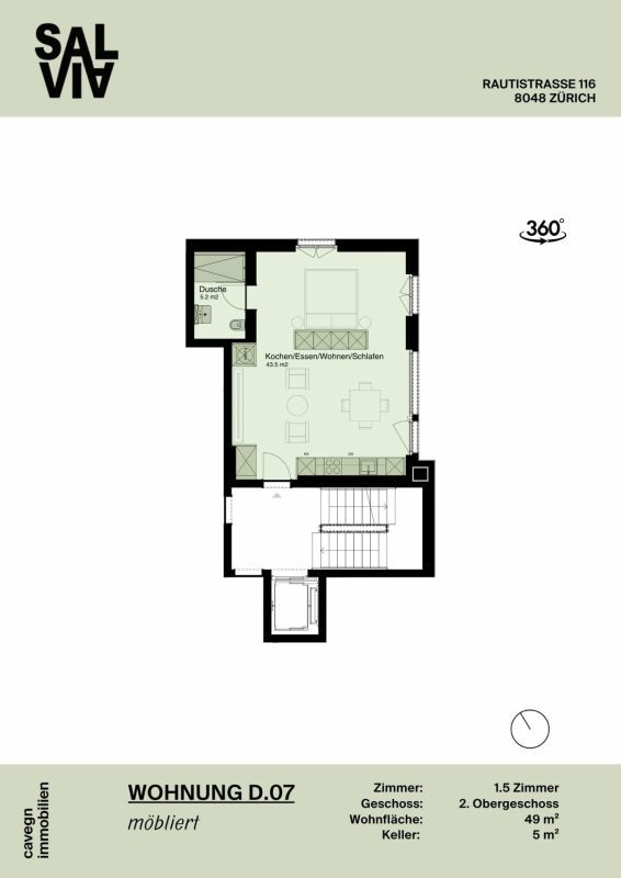 Möblierte 1.5-Zimmer-Wohnung im Neubau SALVIA - Bild 6