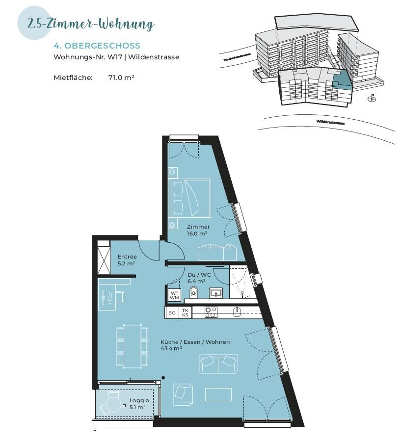 Moderne 2.5-Zimmer-Wohnung im Herzen von Neuhausen! - Bild 9