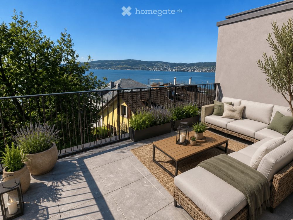 Neubau/Erstvermietung, Traumhafte Attikawohnung mit Seepanorama am Zürichsee - Bild 6