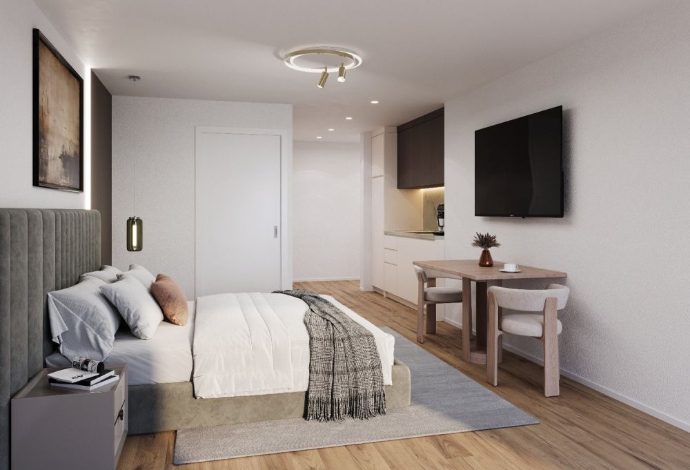 H61  Kompakt Wohnen in Muttenz - Schlafzimmer/Wohnzimmer