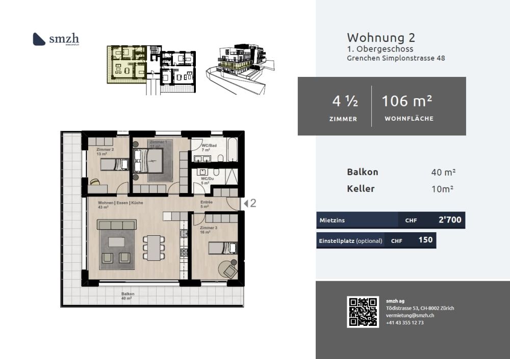 4.5-Zi.-Neubau mit 40 m² Balkon in Grenchen - Erstbezug - Bild 2