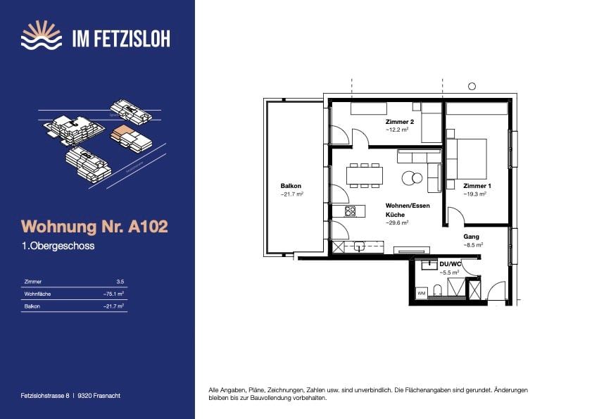 Charmante 3.5 Zimmer Neubauwohnung - Bild 12