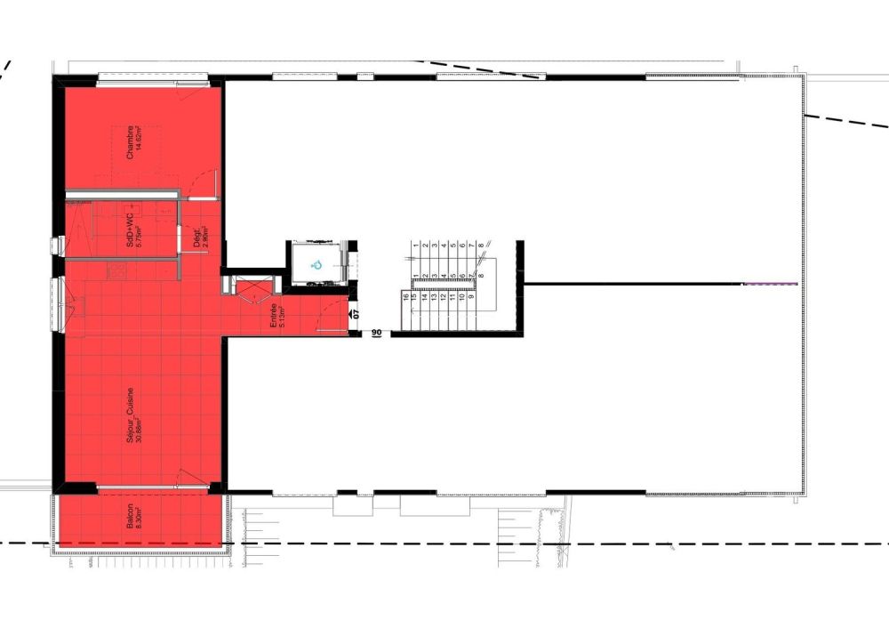 2½ Zimmer im 1. Stock (Lot A07, Plan in Rot) - Bild 7