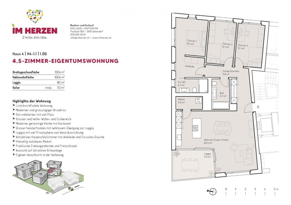 3.5 und 4.5 Zimmerwohnungen im Eigentumsstandard - Bild 1