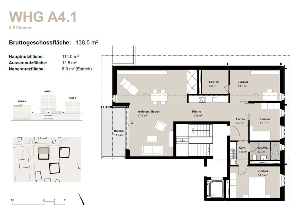 4.5-Zimmer-Dachwohnung zur Miete (Erstbezug): Neubau in Bürchen - Bild 11