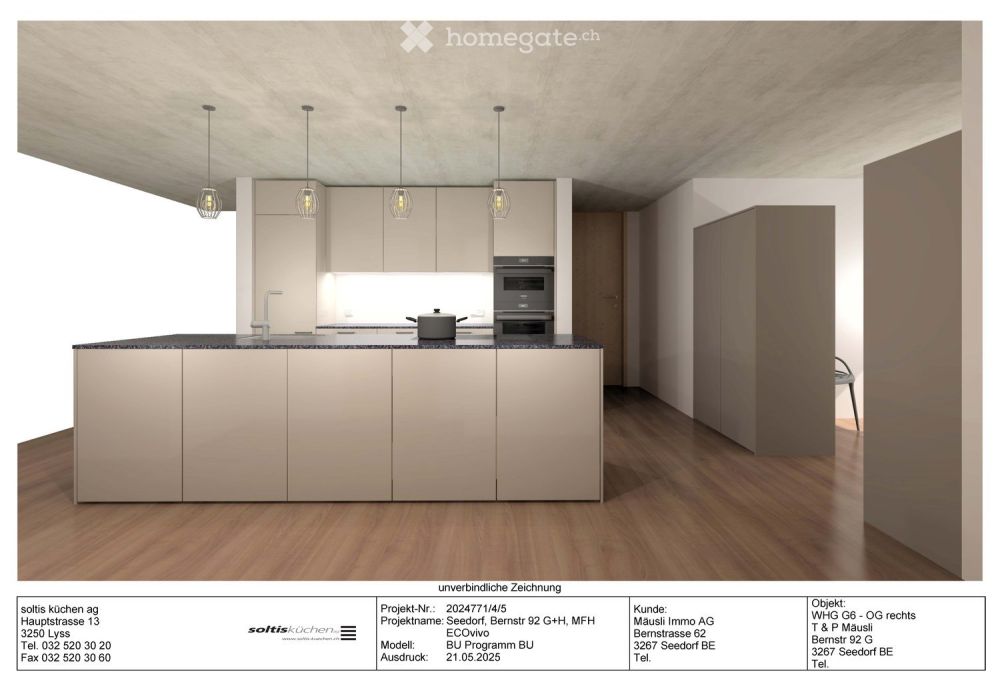 Moderne 4.5-Zimmer-Neubauwohnung mit Balkon, Laubengang und schöner Aussicht in Seedorf BE - Bild 6
