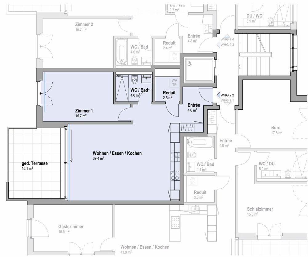 Moderne 2.5-Zimmer-Wohnung in Neubau mit Balkon in Rafz (Südwestlage) - Bild 2