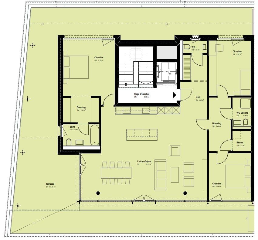 spacieux appartement - Grundriss